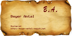 Beyer Antal névjegykártya